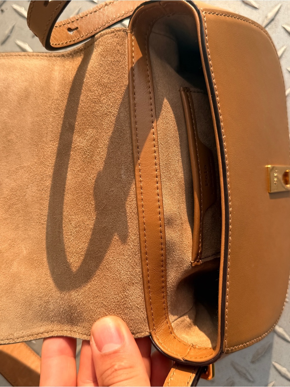 Polo Ralph Lauren ID Calfskin Mini Saddle Bag - Picture 8 of 12